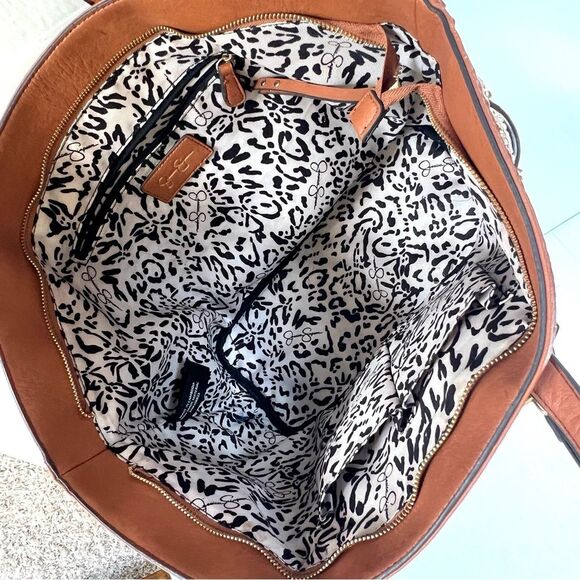 Jessica Simpson Lacey Straw Faux Leather Boho Beachy Tote Bag In Natural - Picture 11 of 14